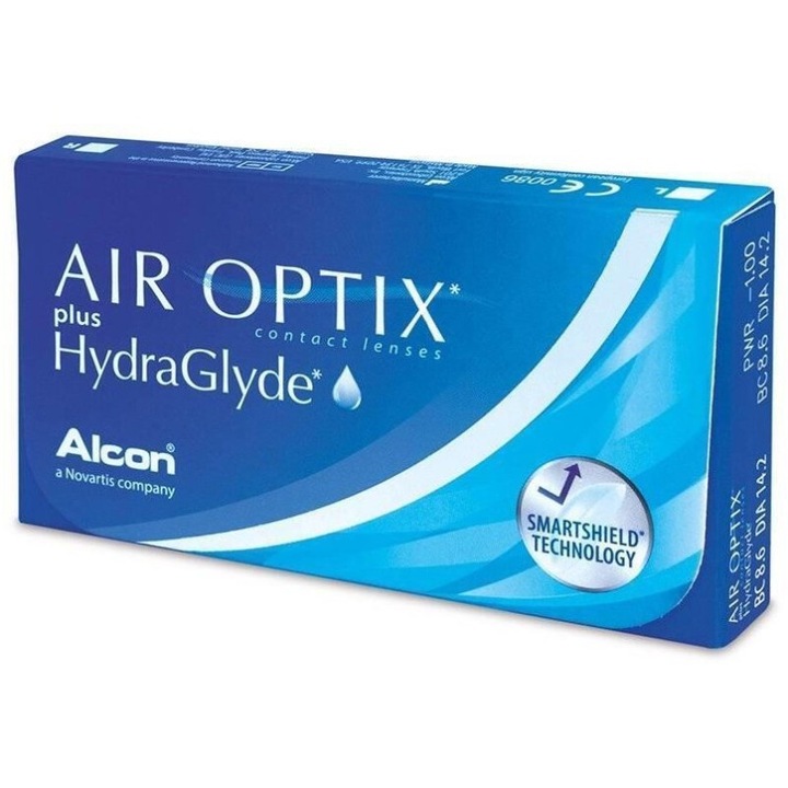 Месечни контактни лещи Air Optix plus HydraGlyde, диоптър +0.50, 6 бр./кутия