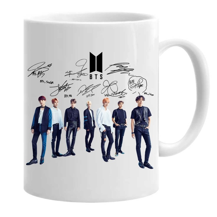 OEM Személyre szabott bögre, BTS Army Kpop Band, kerámia, 330 ml