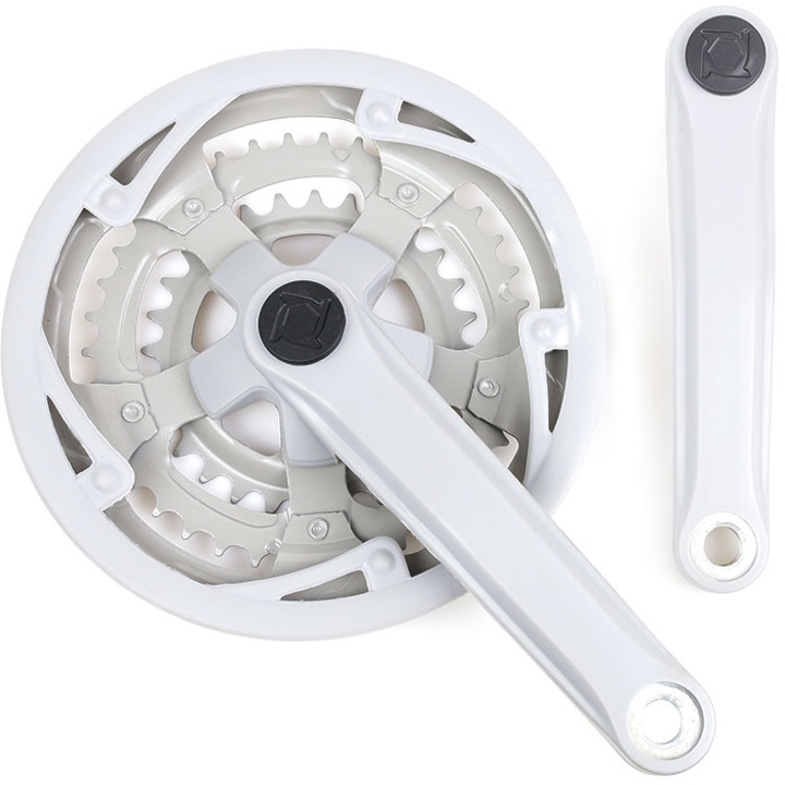 Angrenaj pedalier 3 foi, Otel, 48/38/28T, 170mm, Gri