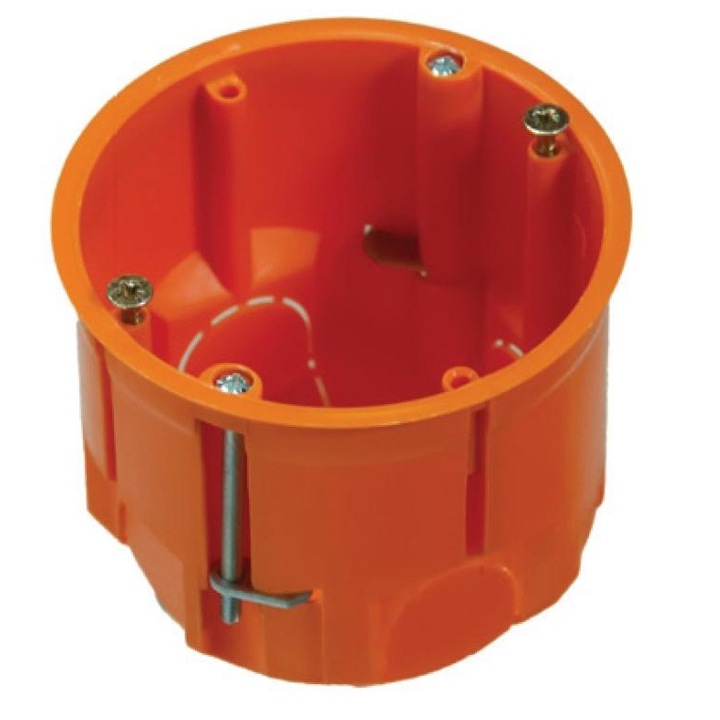 Doza, Cutie de Derivatie, Pentru Rigips, Montaj Incastrat, Ø61x68mm, Portocaliu, Pawbol
