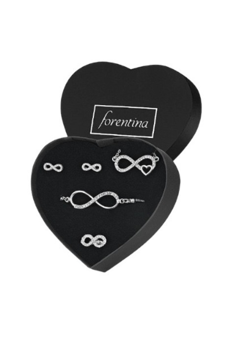 Set bijuterii femei, FORENTİNA, Colier, Bratara, Cercei, Inel, Silver