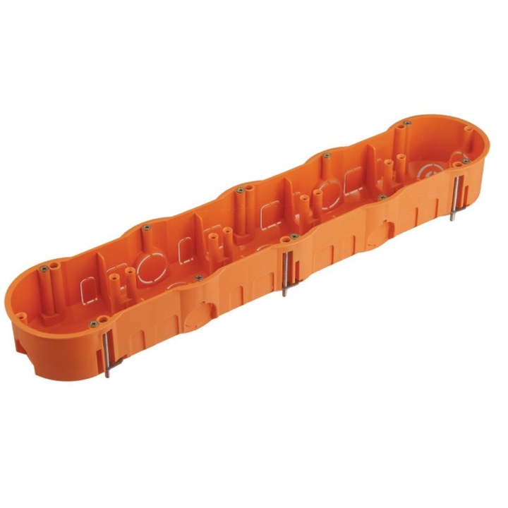 Doza conectare pentru placi de gips-carton, PAWBOL, 5 sectiuni, IP30, Portocaliu