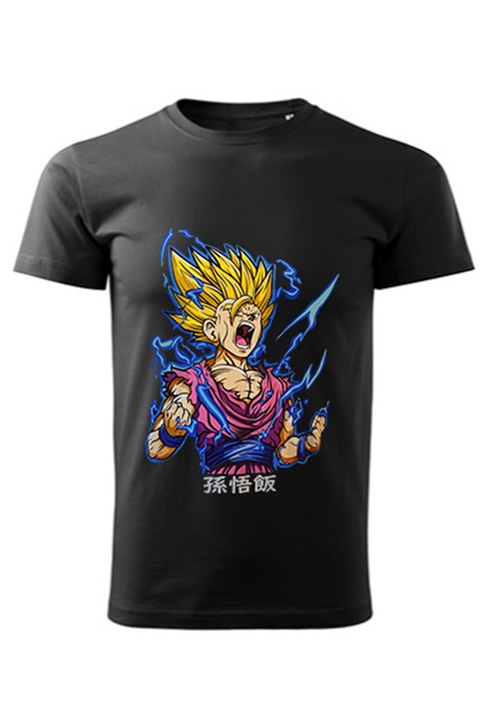 Gohan Dragon Ball férfi póló, Fekete, XS