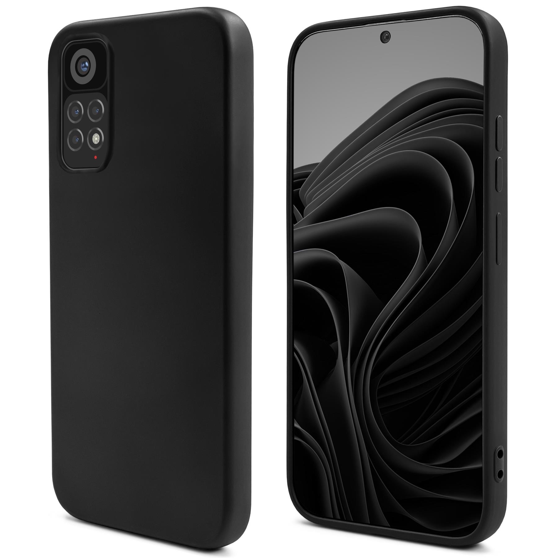 Husa din silicon premium, Moozy, pentru Xiaomi Redmi Note 11 Pro 5G, Xiaomi Redmi Note 11 Pro, Negru, interior din microfibra