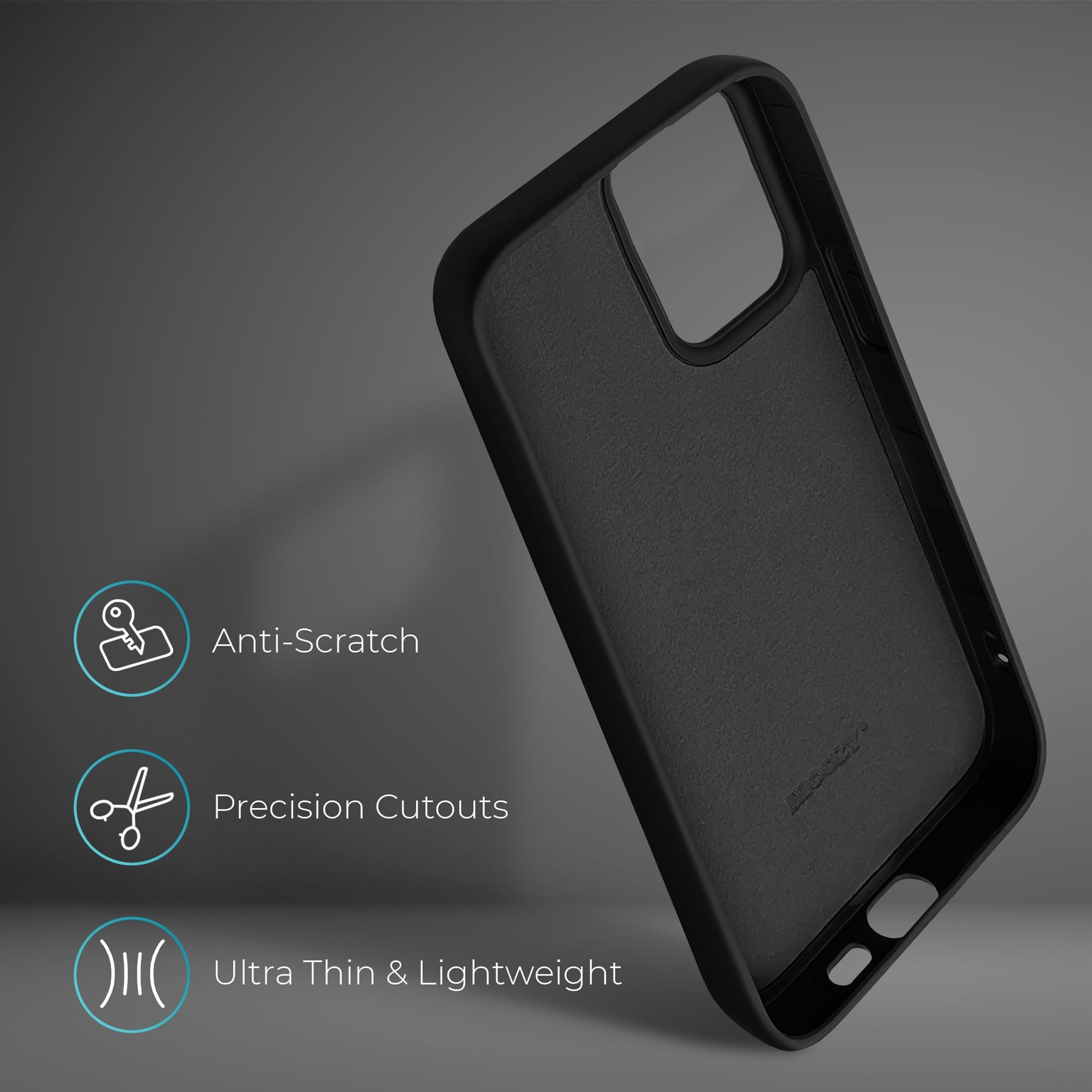 Husa din silicon premium, Moozy, pentru Xiaomi Redmi Note 11 Pro 5G, Xiaomi Redmi Note 11 Pro, Negru, interior din microfibra