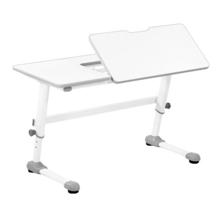 Birou cu inaltime reglabila, Fromm & Starck, MDF/Otel, 120x60x76 cm, Alb
