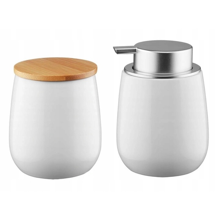 Комплект поставка и дозатор за течен сапун Alsea, Beverly, Бял