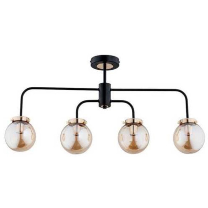 Полилей, Alfa, метал/стъкло, 60W, черен