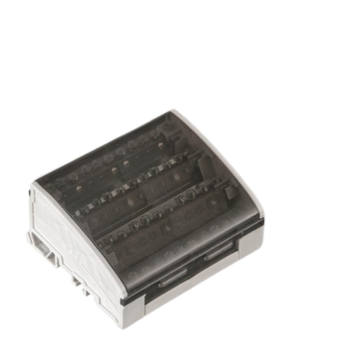 Distribuitor tablou electric, Pawbol, 4x11 terminale, 125A, 500V, Gri/Alb