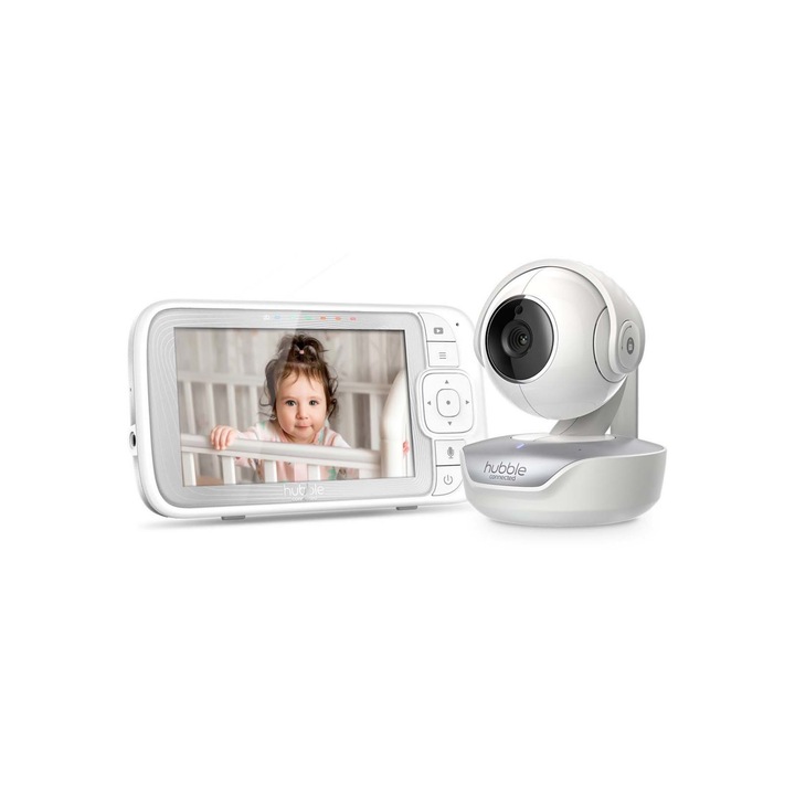 Видео система за наблюдение на бебета Smart 5" HUBBLE Nursery Pal Connect, Бял