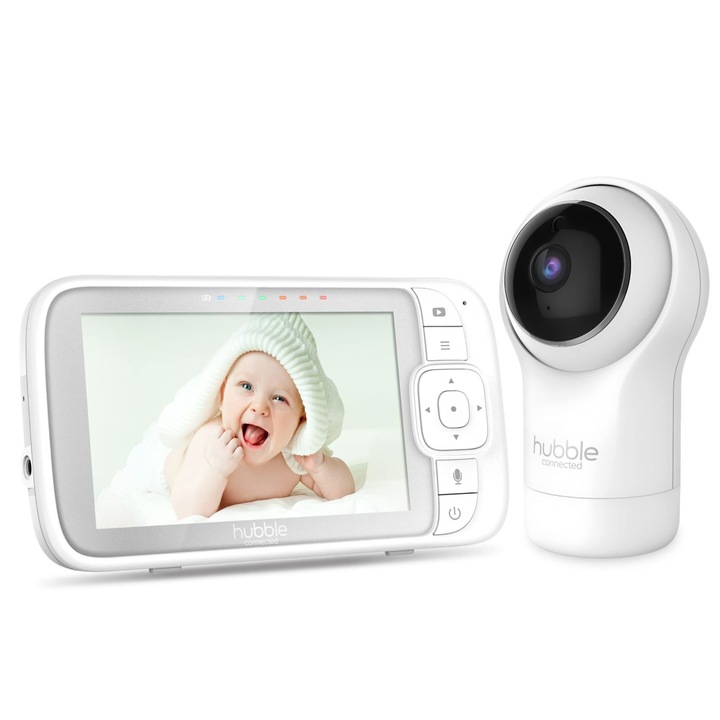 SMART цифров видео монитор за бебета Hubble Nursery View Pro, 5", 2,4 GHz, С накланяне и въртене на камерата