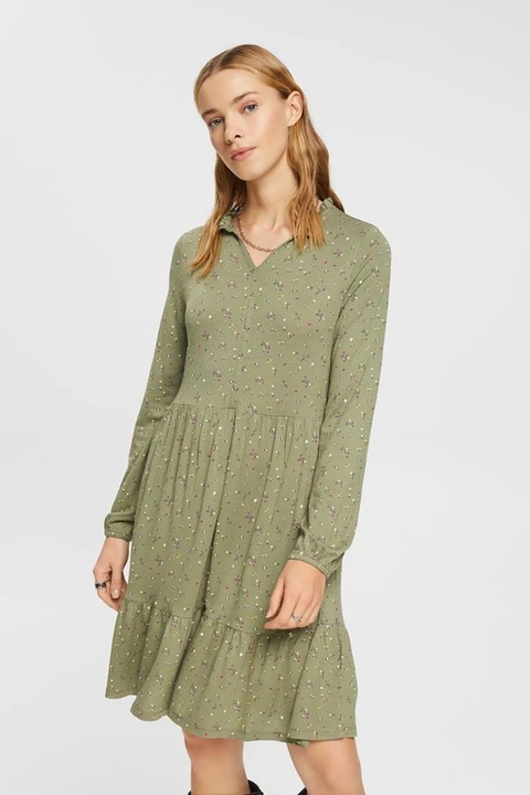 Esprit, Флорална рокля тип риза, Бледозелен