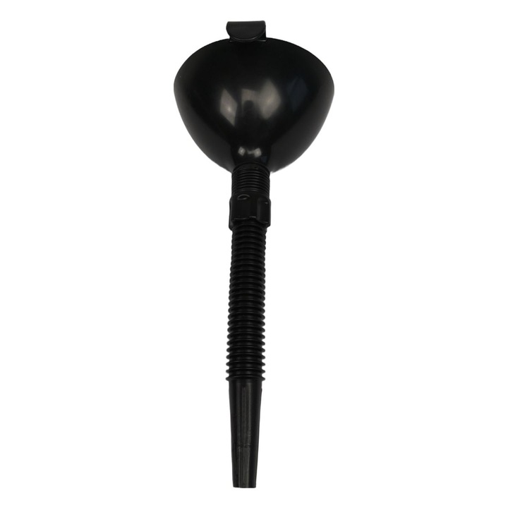 Palnie din plastic cu furtun flexibil, maner si sita, rezistenta la ulei si la acizi, negru