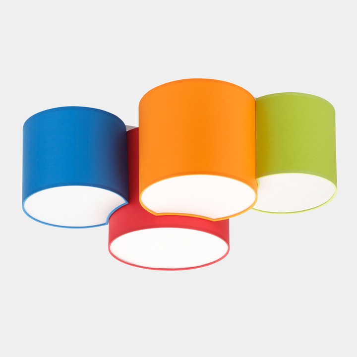 Плафониери, TK-LIGHTING, Rondo, Метал/Пластмаса, 4 Pl, Многоцветни