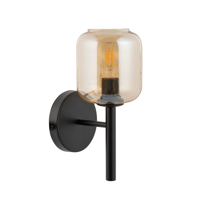 Fali lámpa, Sigma, E27, 60 W, Acél, Fekete