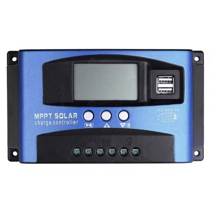 Szabályozó napelemes vezérlő 12/24V 100A USB MPPT