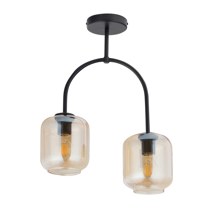 Lustra, Sigma, 2 x E27, 60 W, Otel, Negru