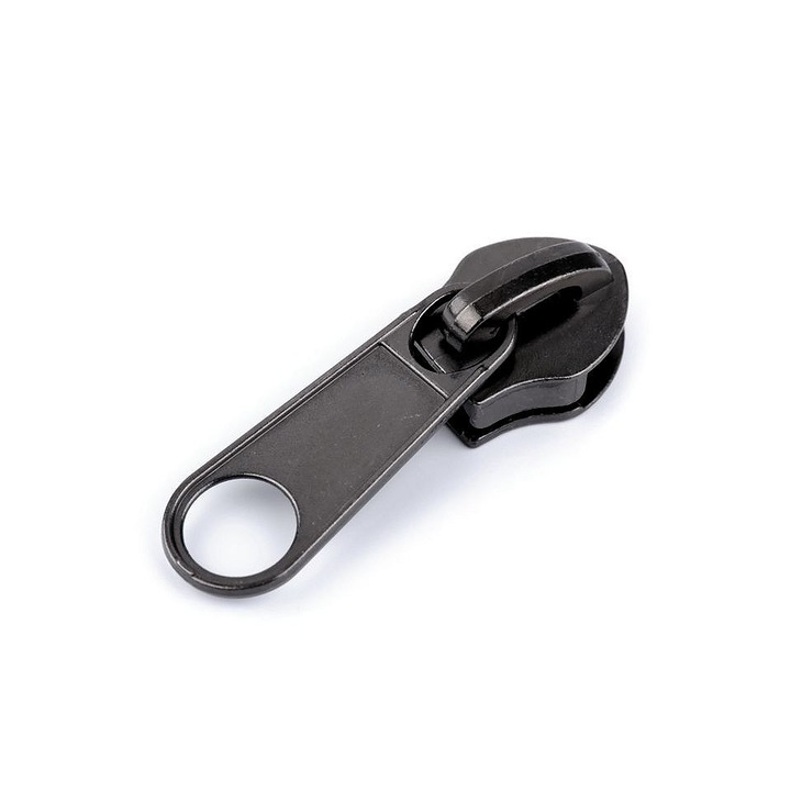 Cursor metalic pentru fermoar spiralat 10 mm, 52 x 39 mm, Negru nichel