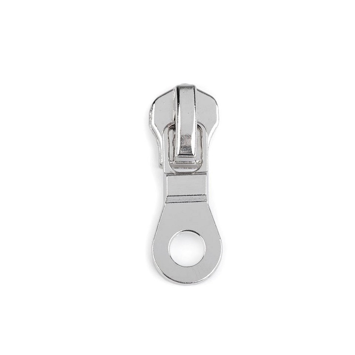 Метален плъзгач за цип 8 мм, 44 х 35 мм, сребрист