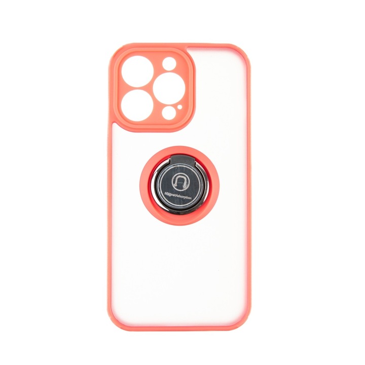Capac Protectie Spate Colectia Soft Shape With Ring Compatibil Cu iPhone 13 Pro - Rosu