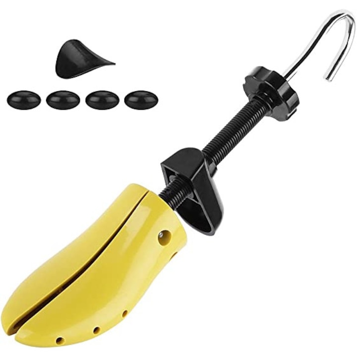 Dispozitiv pentru largit si alungit pantofi, din plastic dur, marime 40-47cm, galben