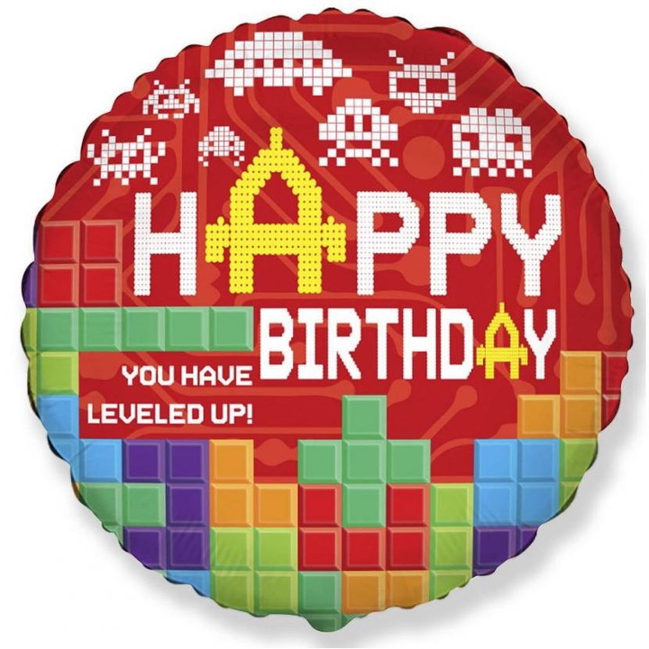 Happy Birthday bricks fólia lufi 46cm