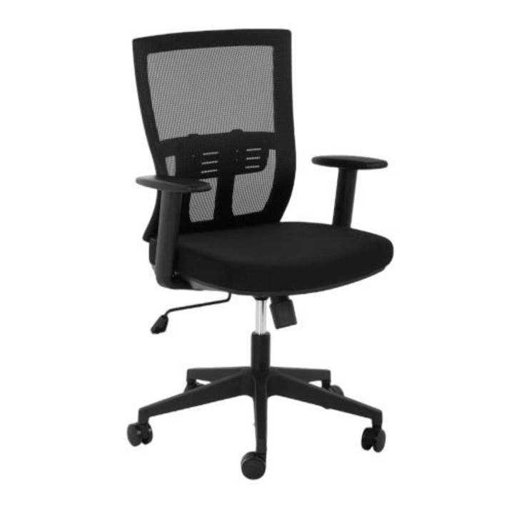 Scaun de birou ergonomic cu plasa, Fromm & Starck, Poliester/Nylon, 150 kg, Negru
