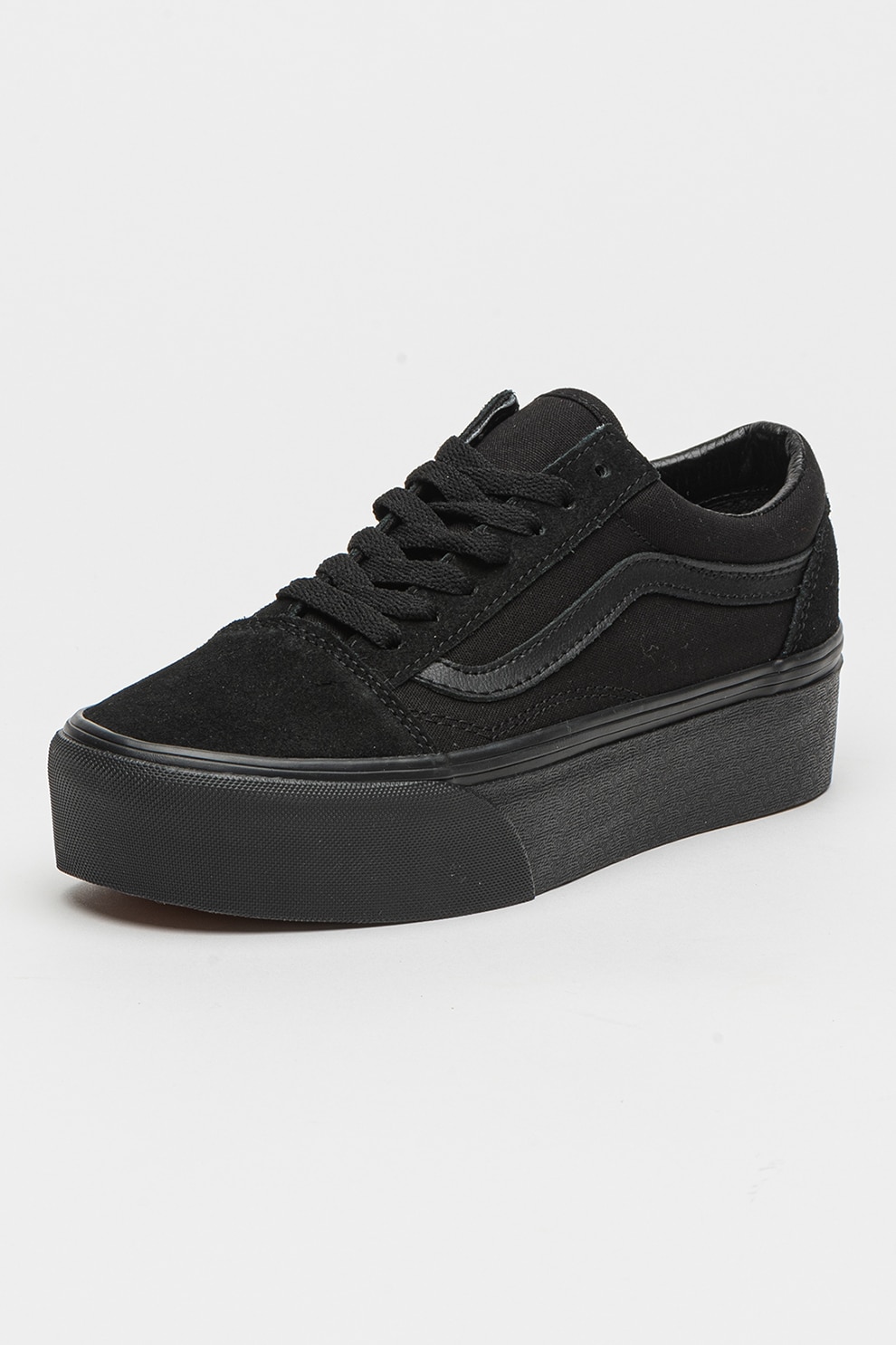 Vans, Кецове Old Skool Stackform с равна платформа, Черен, 6 - eMAG.bg