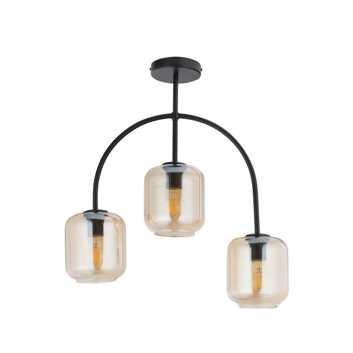 Lustra, Sigma, 3 x E27, 60 W, Otel, Negru