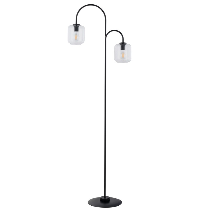 Лампа, 2 x E27, 60 W, стомана, 164 см, черна