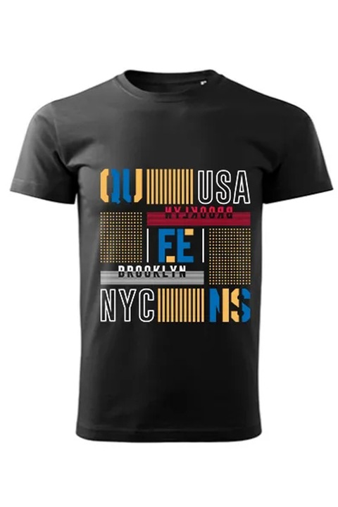 USA NYC férfi póló, Fekete, XS