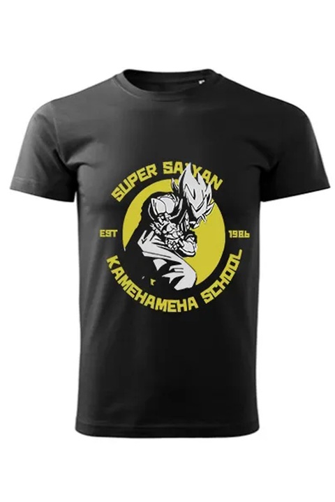 Kamehameha School Dragon Ball férfi póló, Fekete, XS