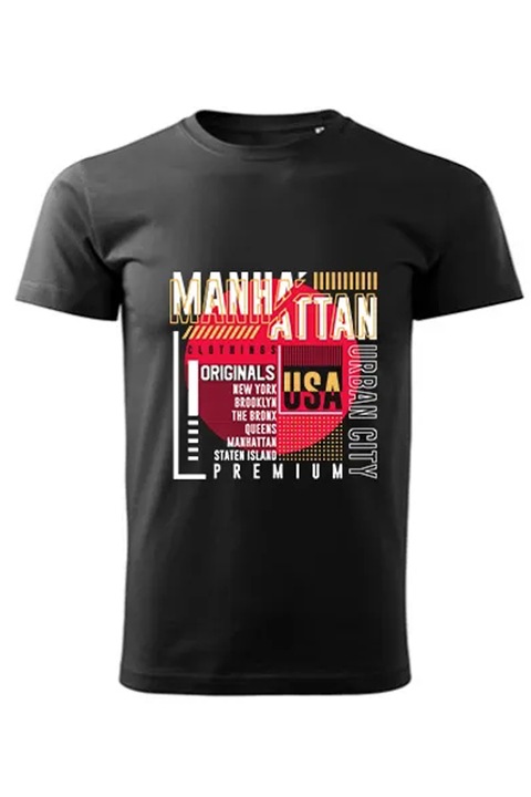 Manhattan férfi póló, Fekete, XS