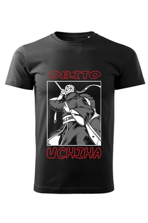 Obito Naruto férfi póló, Fekete, XS