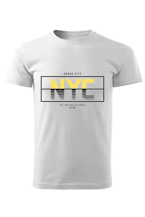 NYC Urban City férfi póló, Fehér, XS