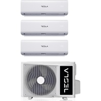Sistem aer conditionat multisplit Tesla TGS-D27V9912W, unitate exterioara de 27000 BTU, unitati interioare 2 x 9000BTU + 1 x 12000 BTU, R32, Display Digital, Air flow 3D + 4D, Multiflow 360