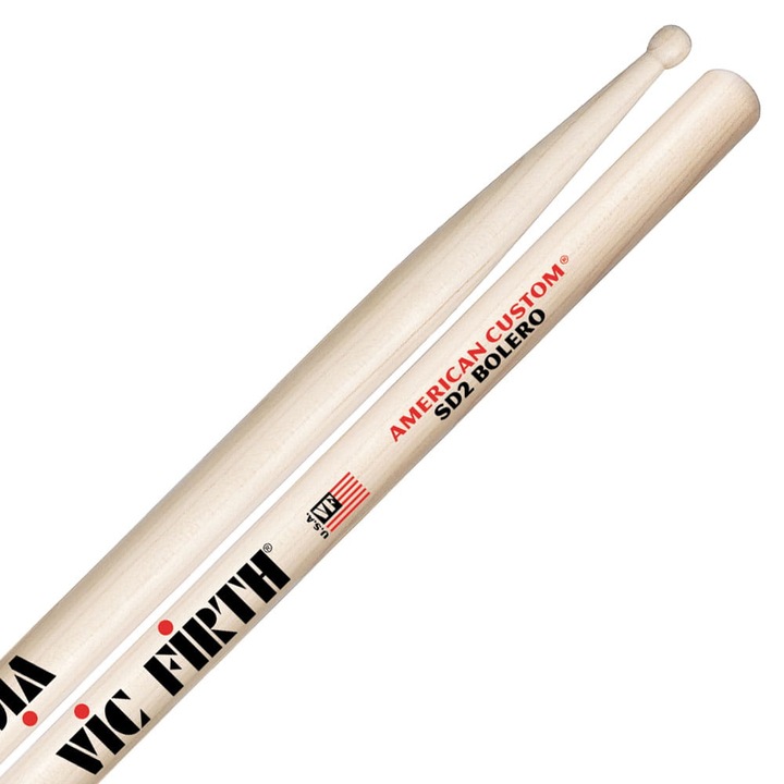Bete tobe American Custom SD2 Bolero, Vic Firth, Lemn, 15.75 x 0.635 inch, Lemn natural