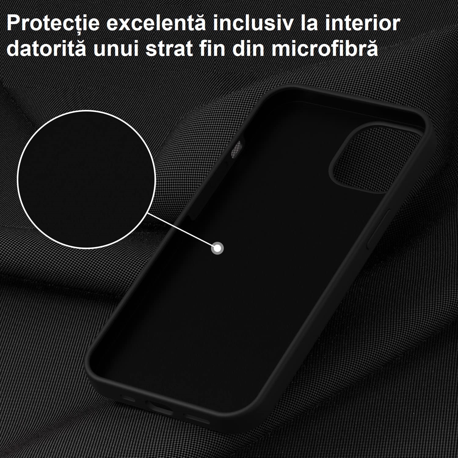 Husa de protectie compatibila cu iPhone 14 Pro Max, Black, Liquid Silicone, Ultra Slim, protectie din microfibra la interior