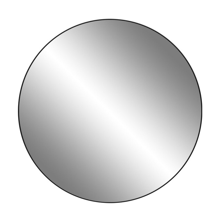 Kerek tükör fekete keret 75 cm