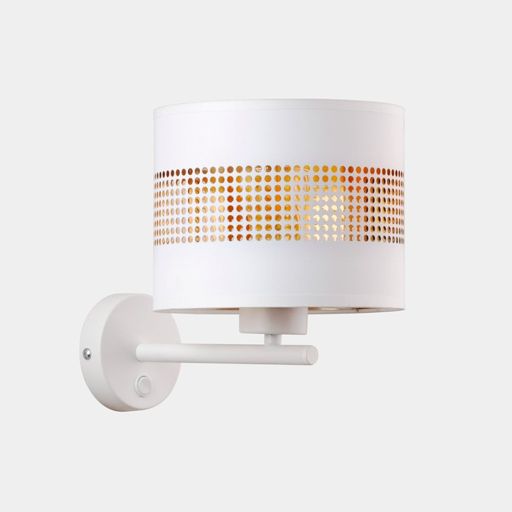 Аплик, TK-Lighting, Пластмаса/Метал, 15 W, Бял/Златен