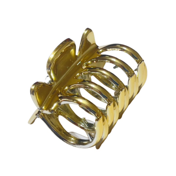 Hajcsat, Fésűs záródás, Műanyag, 6x4 cm, Aranyszín