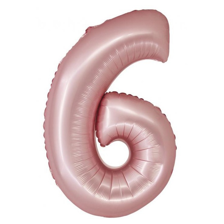 Light Pink Matt розов фолиев балон номер 6 76см