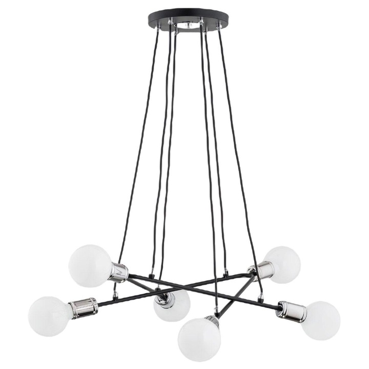 Пендел, Alfa, Метал, 60 W, Хром/Черен