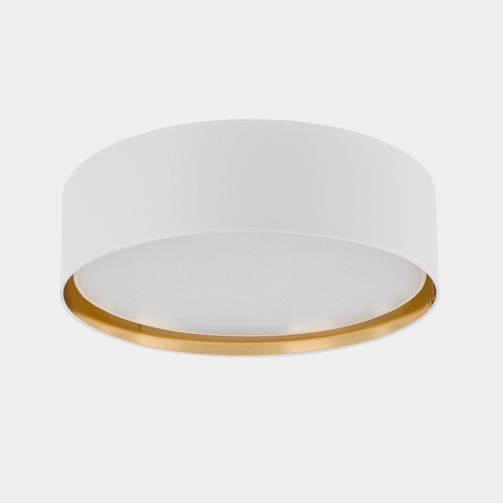 Плафон, TK-Lighting, Метал/Пластмаса, 15 W, Бял/Златен