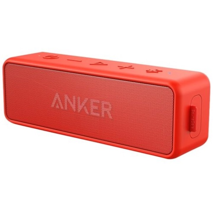 Anker Soundcore 2 hordozható vezeték nélküli Bluetooth hangszóró 24 órás lejátszási idő IPX7 vízállóság - Piros