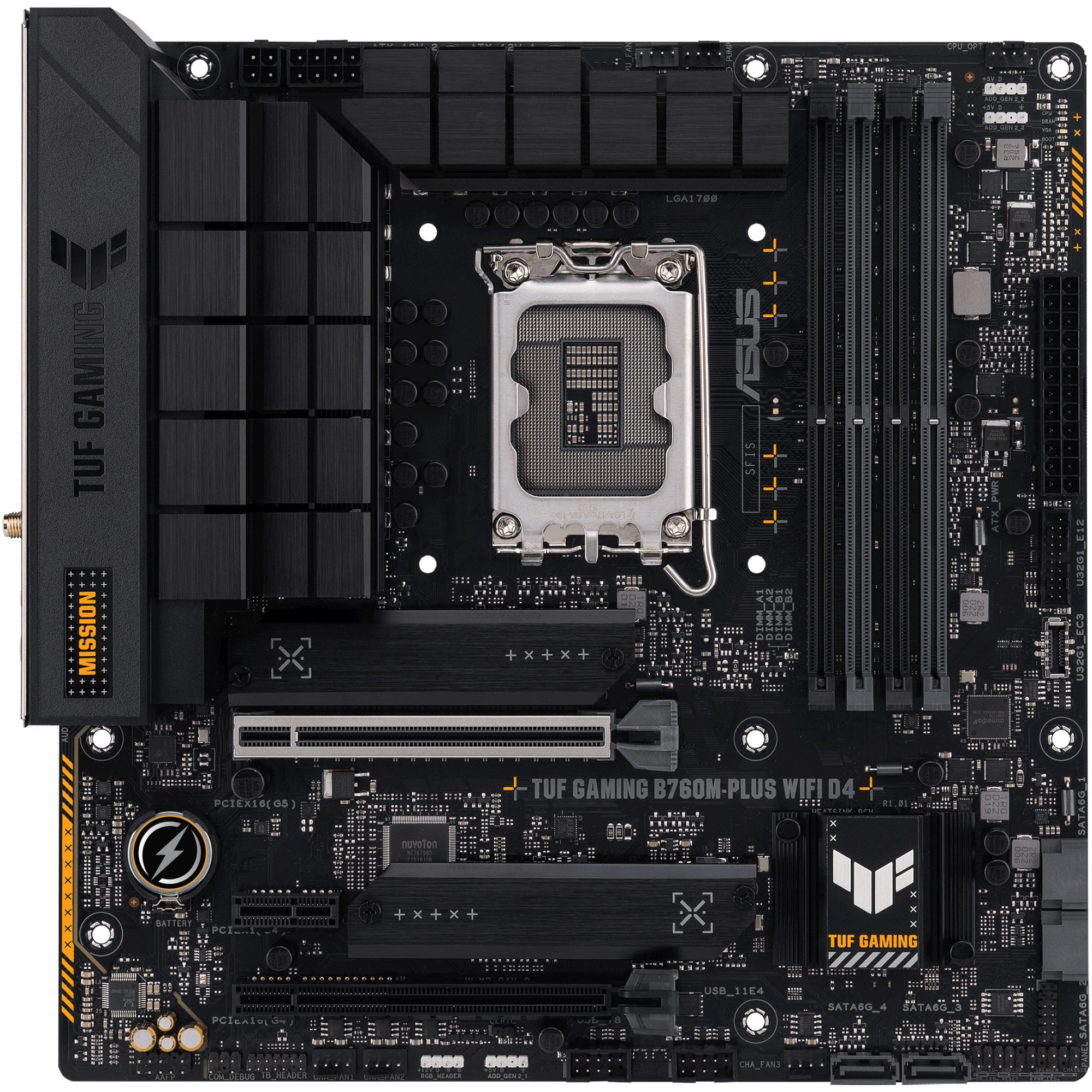 Placa de baza ASUS TUF GAMING B760M-PLUS WIFI DDR4, Socket 1700