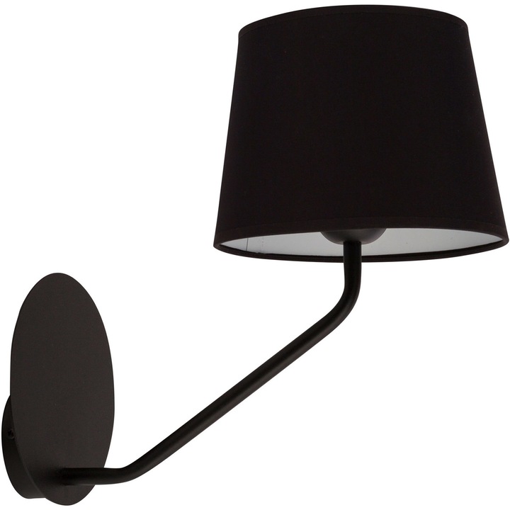 Sigma lámpa, Lisszabon, Acél/Textil, E27, 34 x 19,5 x 32 cm, Fekete