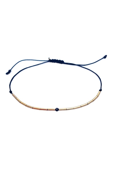 CORINA MARDARI, Bratara din aur filat de 14K/20 lucrata manual, Auriu, Albastru marin