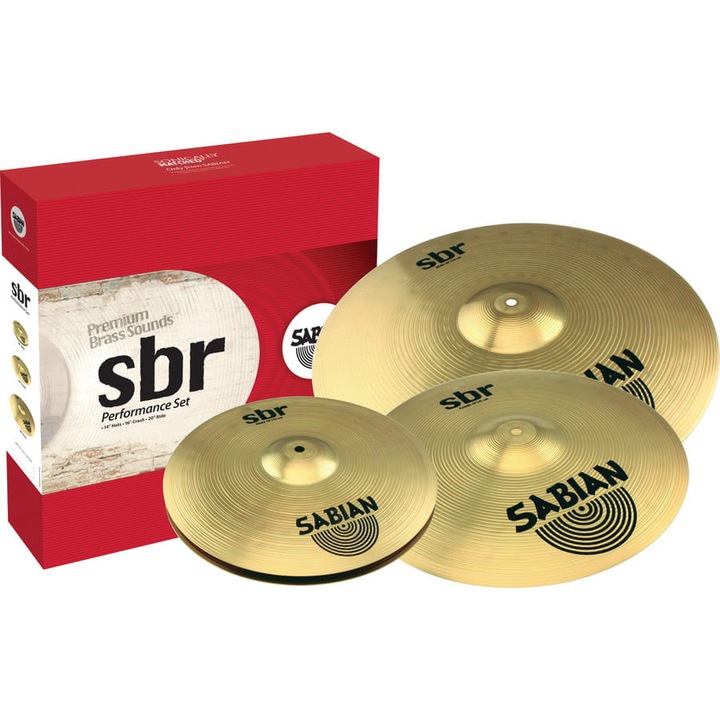Set 3 cinele SBR Performance, Sabian, Aliaj de alama, 14/16//20 inch, Auriu