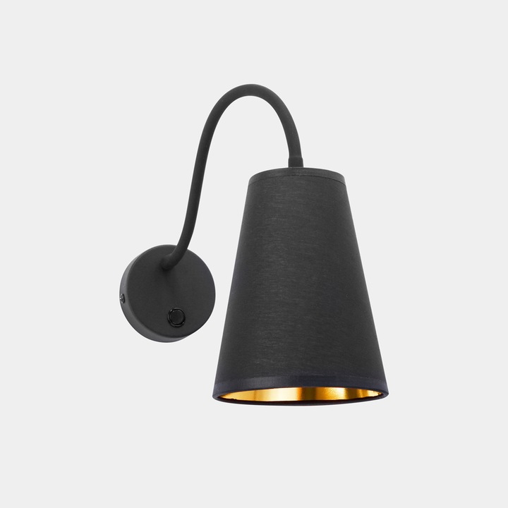 Аплик, TK-Lighting, Метал/Пластмаса, 15 W, Черен